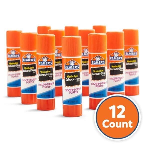Disappearing‎ Purple School Glue Sticks - Washable, 6g, Standard Stick,12 Count - Picture 5 of 7